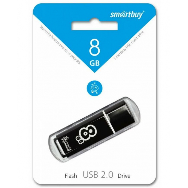 Флеш-память Smartbuy Glossy, 8Gb, USB 2.0, чер, SB8GBGS-K - фото 3