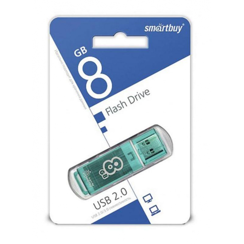 Флеш-память Smartbuy Glossy, 8Gb, USB 2.0, зел, SB8GBGS-G - фото 3