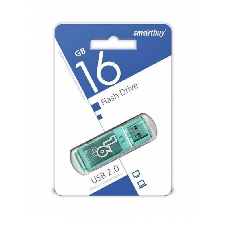 Флеш-память Smartbuy Glossy, 16Gb, USB 2.0, зел, SB16GBGS-G - фото 3