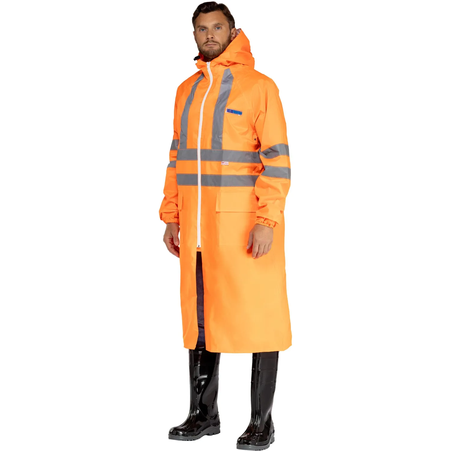 Плащ влагозащитный сигнальный ПВХ Ext-V орж СОП 56-58/182-188 - фото 2