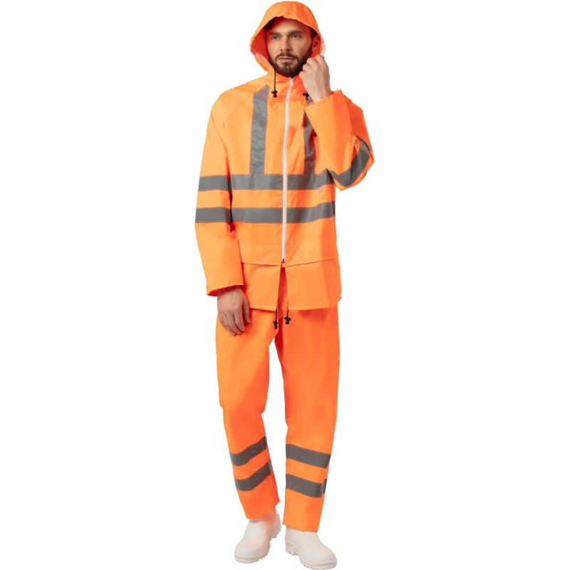 Костюм влагозащитный сигнальный ПВХ Ext-V орж СОП 52-54/182-188 - фото 6
