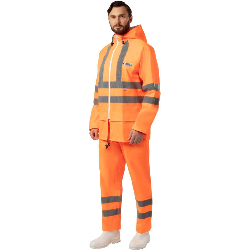 Костюм влагозащитный сигнальный ПВХ Ext-V орж СОП 60-62/182-188 - фото 3