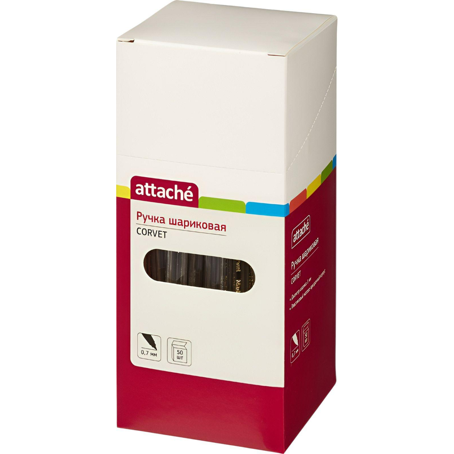 Ручка шариковая неавтомат. Attache Corvet красная, 0,7мм - фото 3