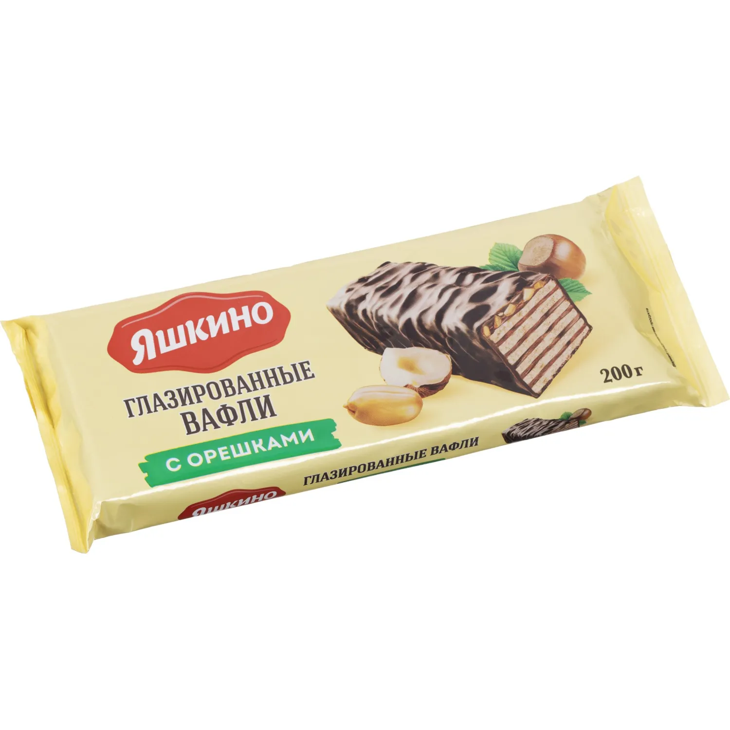Вафли глазированные с орешками Яшкино 200г ЯВ218 - фото 1