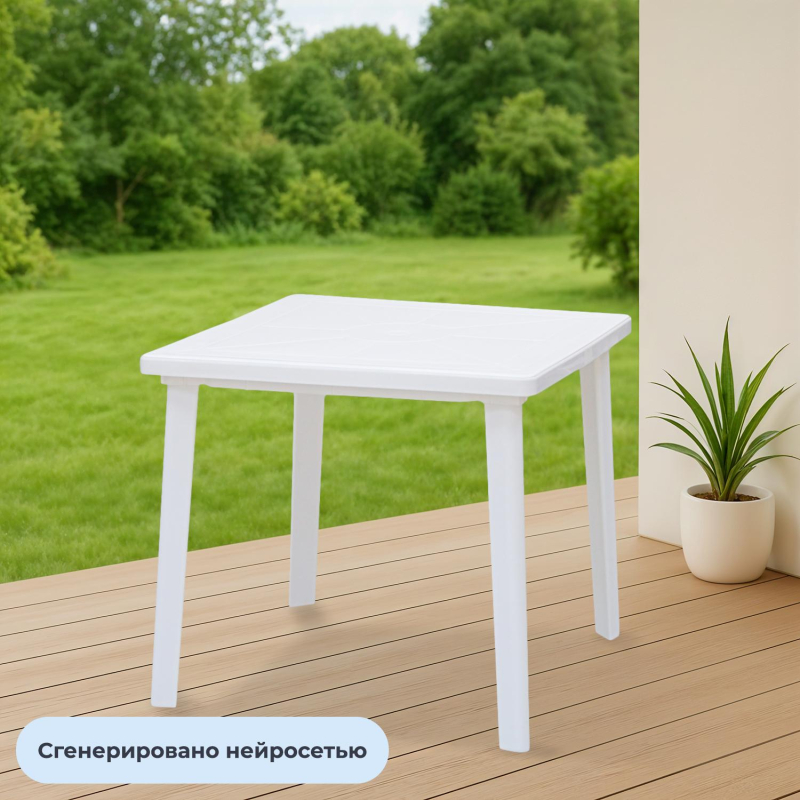 Стол пластиковый SPG_квадратный 80х80, белый - фото 2