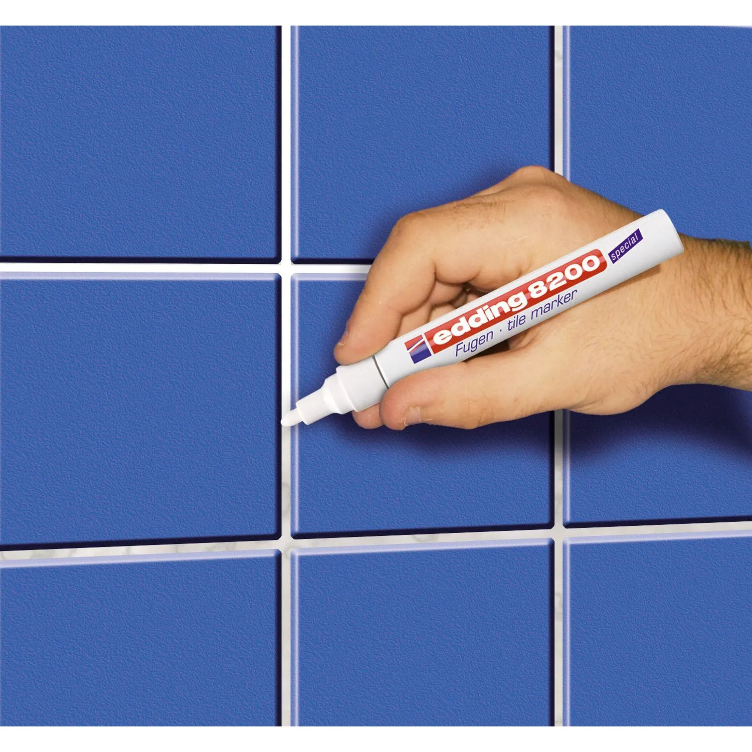 Маркер для затирки плиточных швов EDDING 8200, БЕЛЫЙ, 2-4 мм, запасные наконечники, E-8200/49 - фото 2