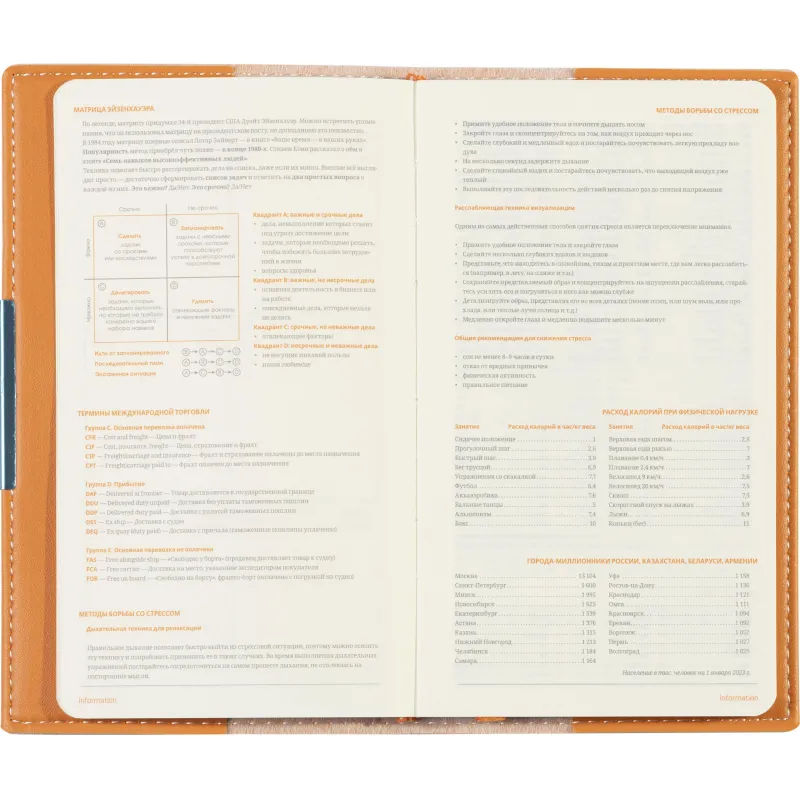 Еженедельник недатированный оранжевый А6METROPOL 3-492/04 - фото 11