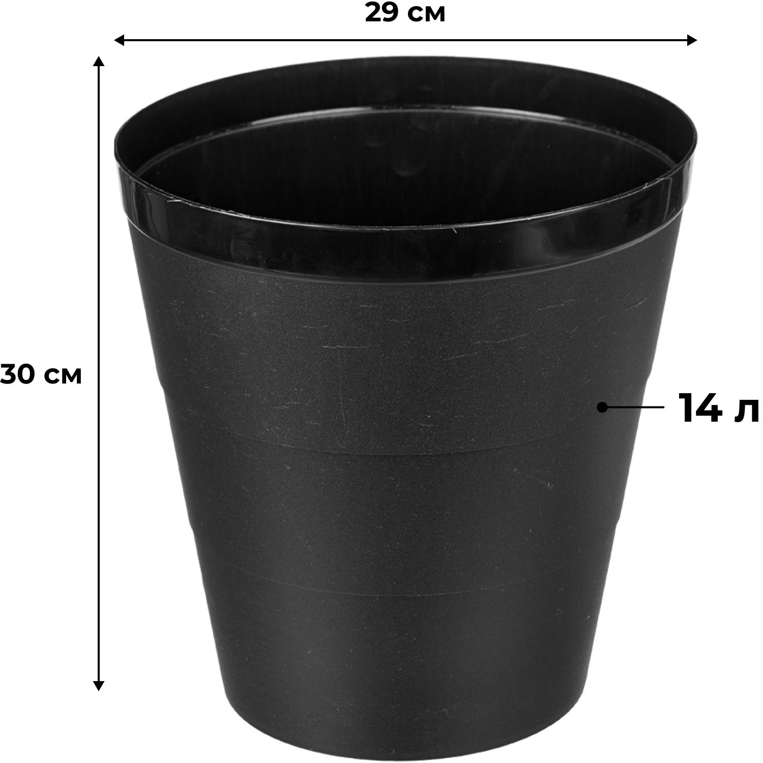 Корзина для мусора для бумаг, 14 л, черная Корзина для мусора для бумаг, 14 л, черная - фото 2