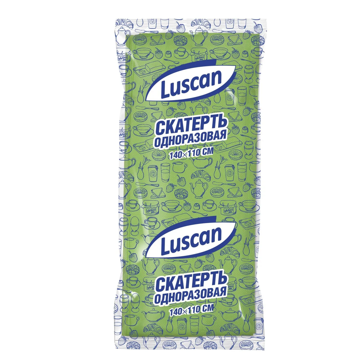 Скатерть одноразовая Luscan, 110х140см, зеленая Скатерть одноразовая Luscan, 110х140см, зеленая - фото 2