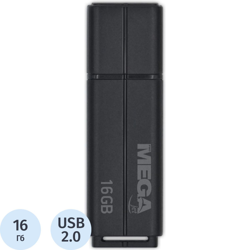 Флеш-память ProMega jet, 16Gb, USB 2.0, чер, PJ-FD-16GB-Black - фото 1