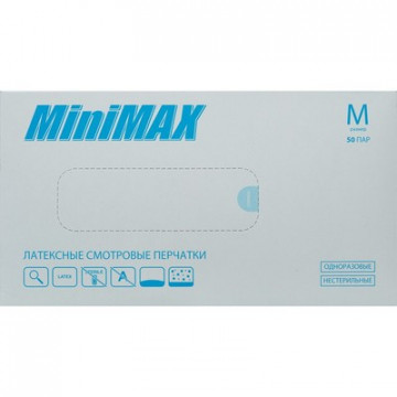 Мед.смотров. перчатки латекс., нестер., с пудрой 31 MiniMax (M) 50 пар/уп - фото 2