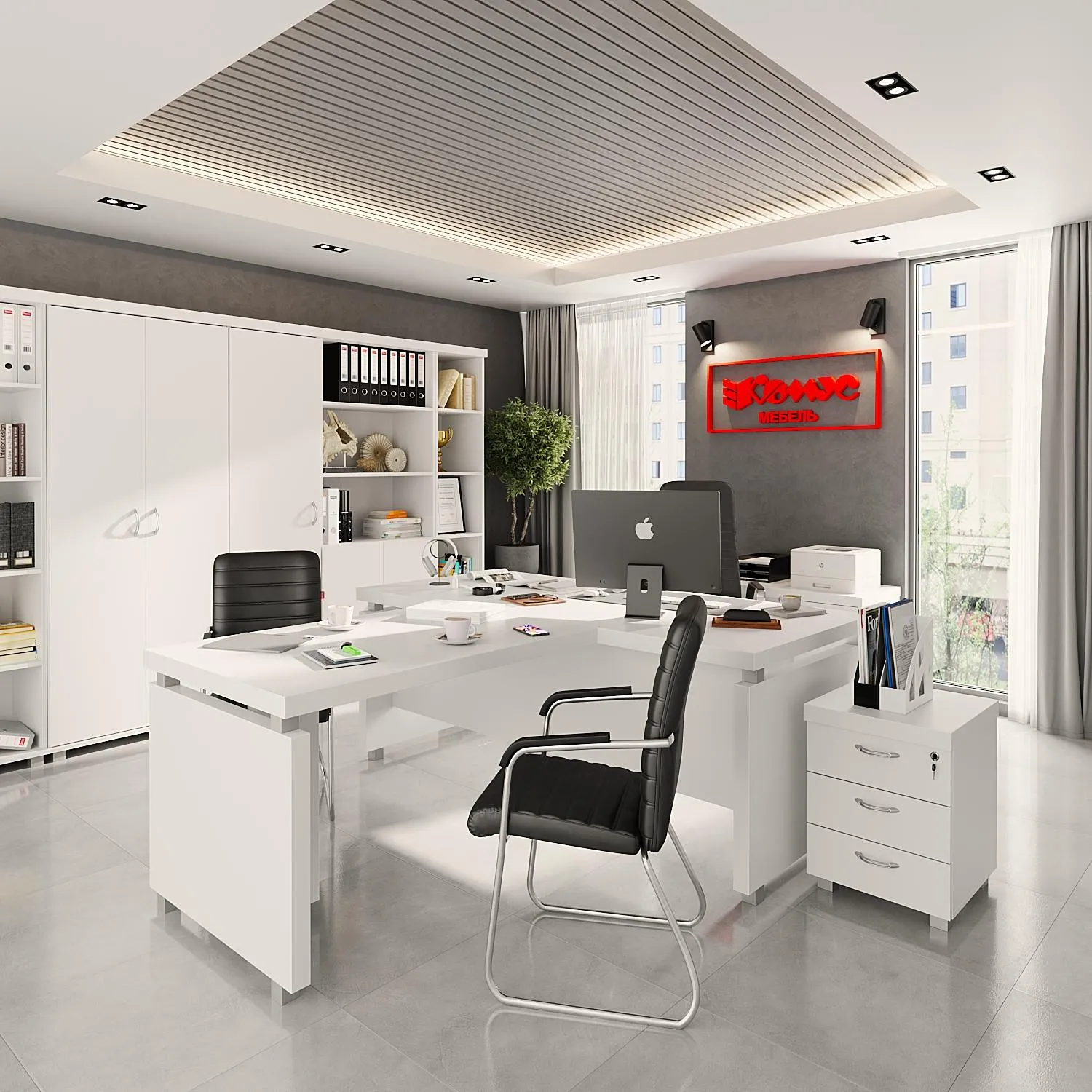 Конференц-кресло BN_TQ_Echair-806 VPU кожзам черный, хром - фото 6