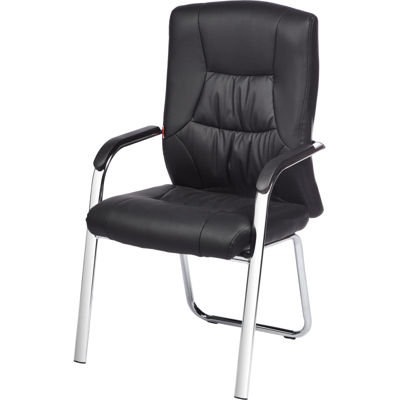 Конференц-кресло BN_TQ_Echair-807 VPU кожзам черный, хром - фото 1