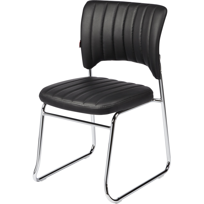 Стул BN_TQ_Стул Echair-809 VPU к/з черн,без подл., хром - фото 1