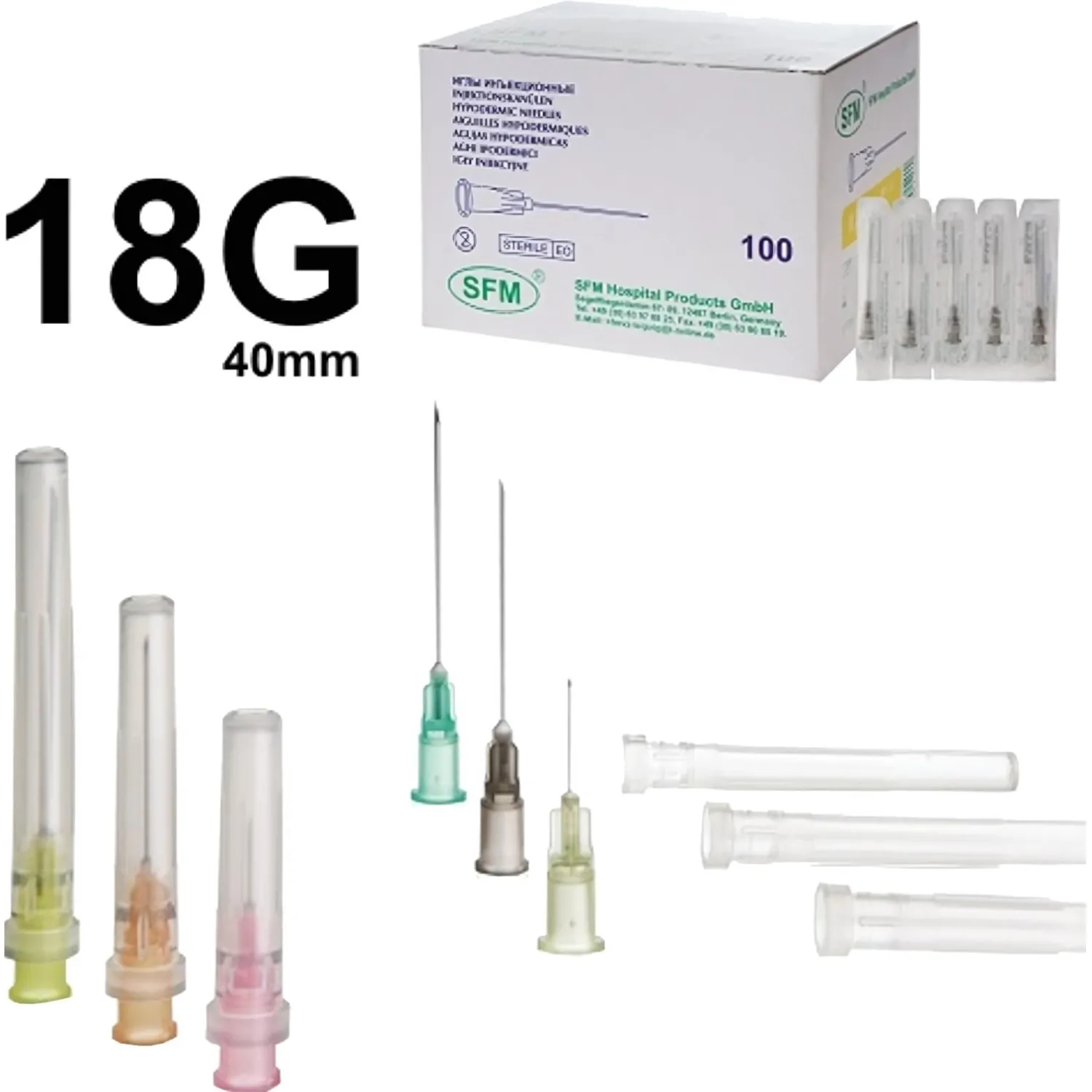 Игла инъекционная 18G (1,2х40 мм) SFM 100шт/уп. - фото 3
