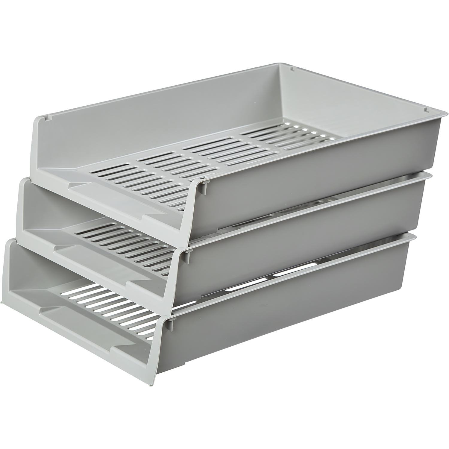 Лоток горизонтальный Attache решетчатый серый ЛТ293АЕ - фото 2
