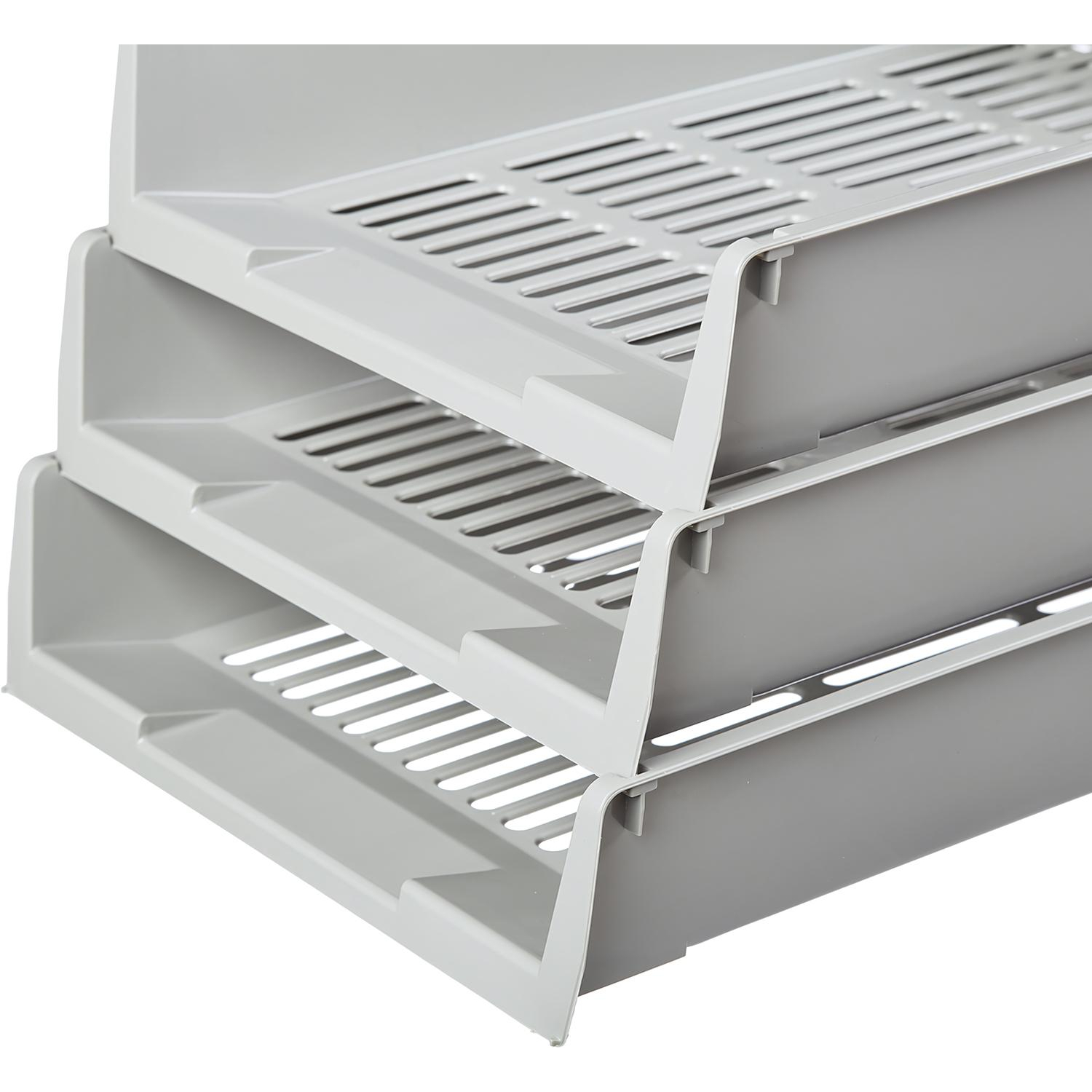 Лоток горизонтальный Attache решетчатый серый ЛТ293АЕ - фото 3