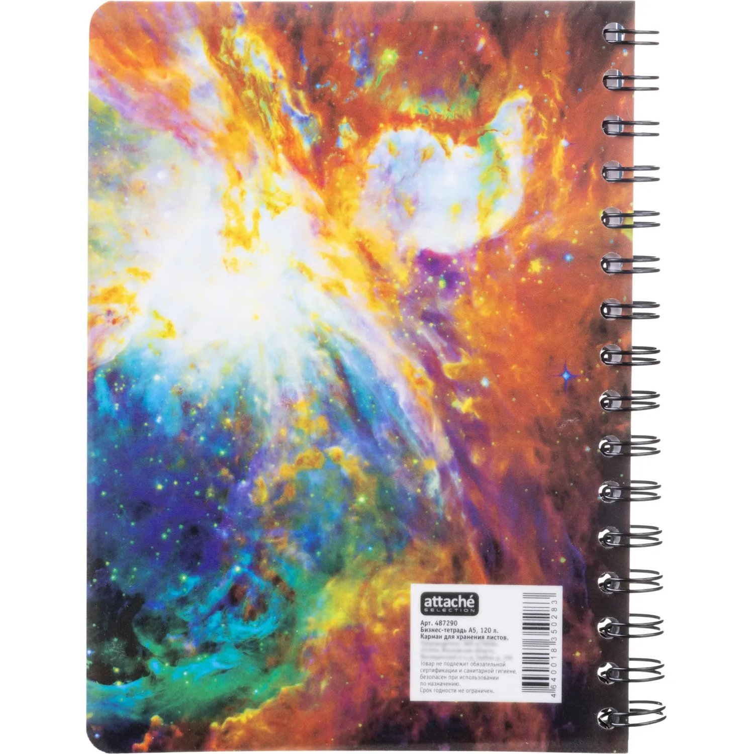 Бизнес-тетрадь 120л,А5,Space Galaxy,210х152мм,70квм,белый,карман - фото 9