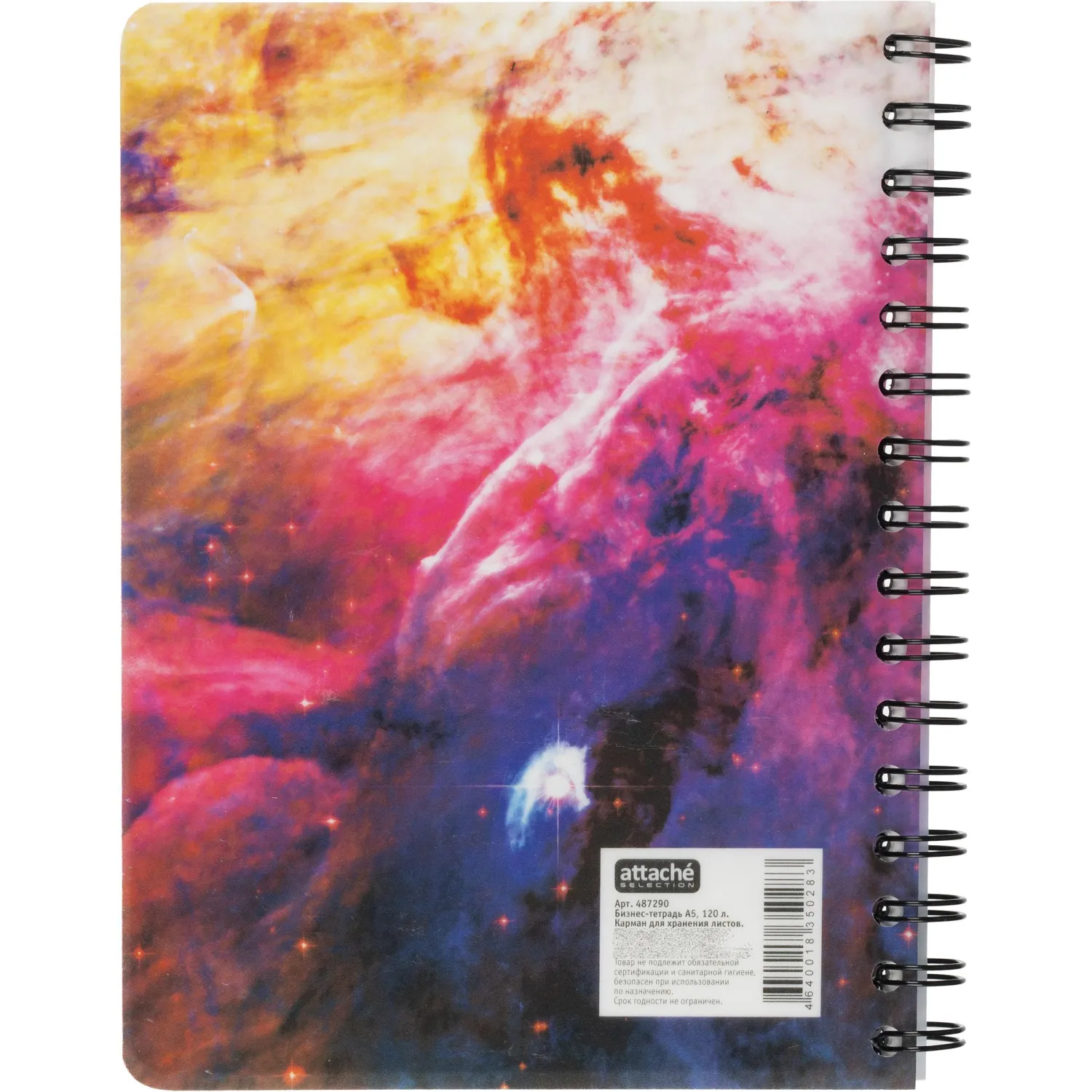 Бизнес-тетрадь 120л,А5,Space Galaxy,210х152мм,70квм,белый,карман - фото 12