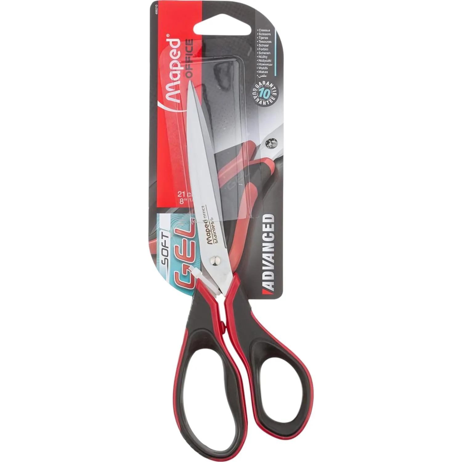 Ножницы Maped ADVANCED SOFT GEL 210мм эргон.ручки,гел.встав,крас/чер,499210 - фото 2