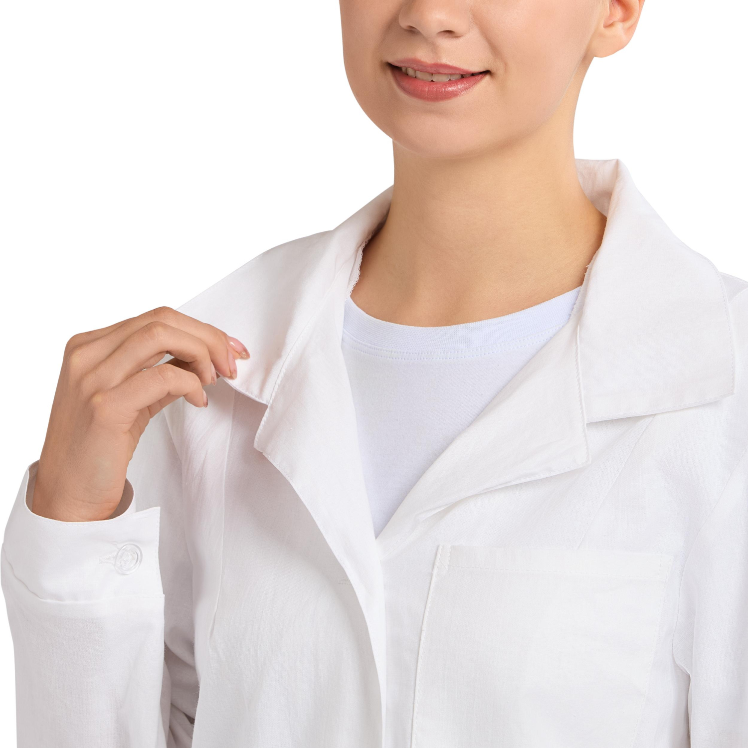 Халат женский у02-ХЛ белый (р.40-42) 158-164 Халат женский у02-ХЛ белый (р.40-42) 158-164 - фото 4