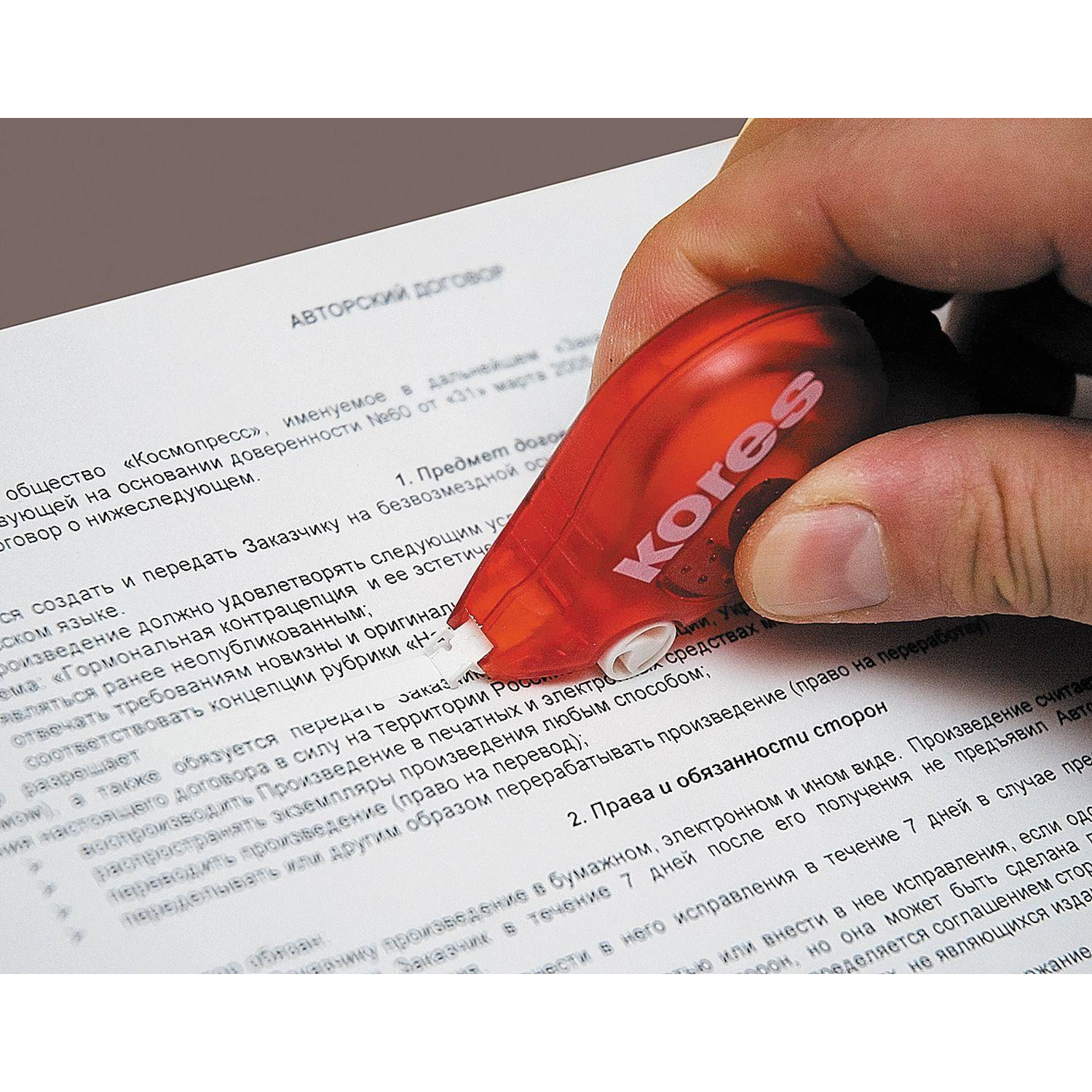 Корректирующая лента 4,2мм/8 м KORES  Скутер  84808/84823 Корректирующая лента 4,2мм/8 м KORES  Скутер  84808/84823 - фото 3