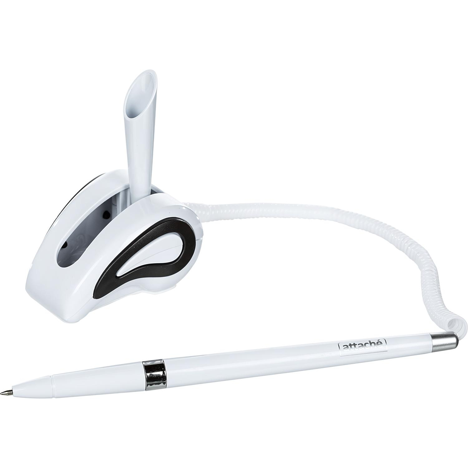 Ручка шариковая на подставке на липучке для стены и стол Attache син,син.ст - фото 2