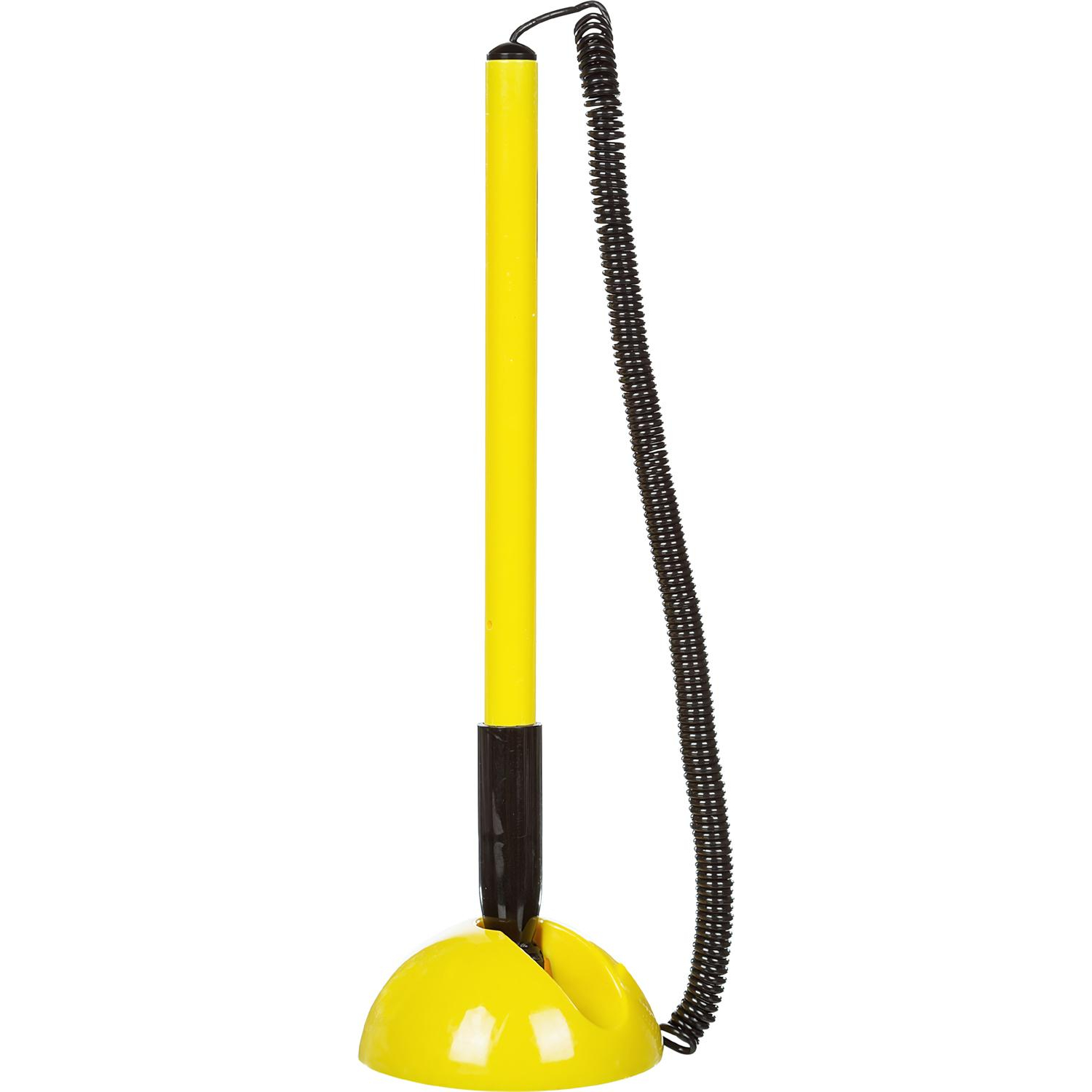 Ручка шариковая на подставке на липуч для стол Attache Smile желтая,син.ст - фото 2