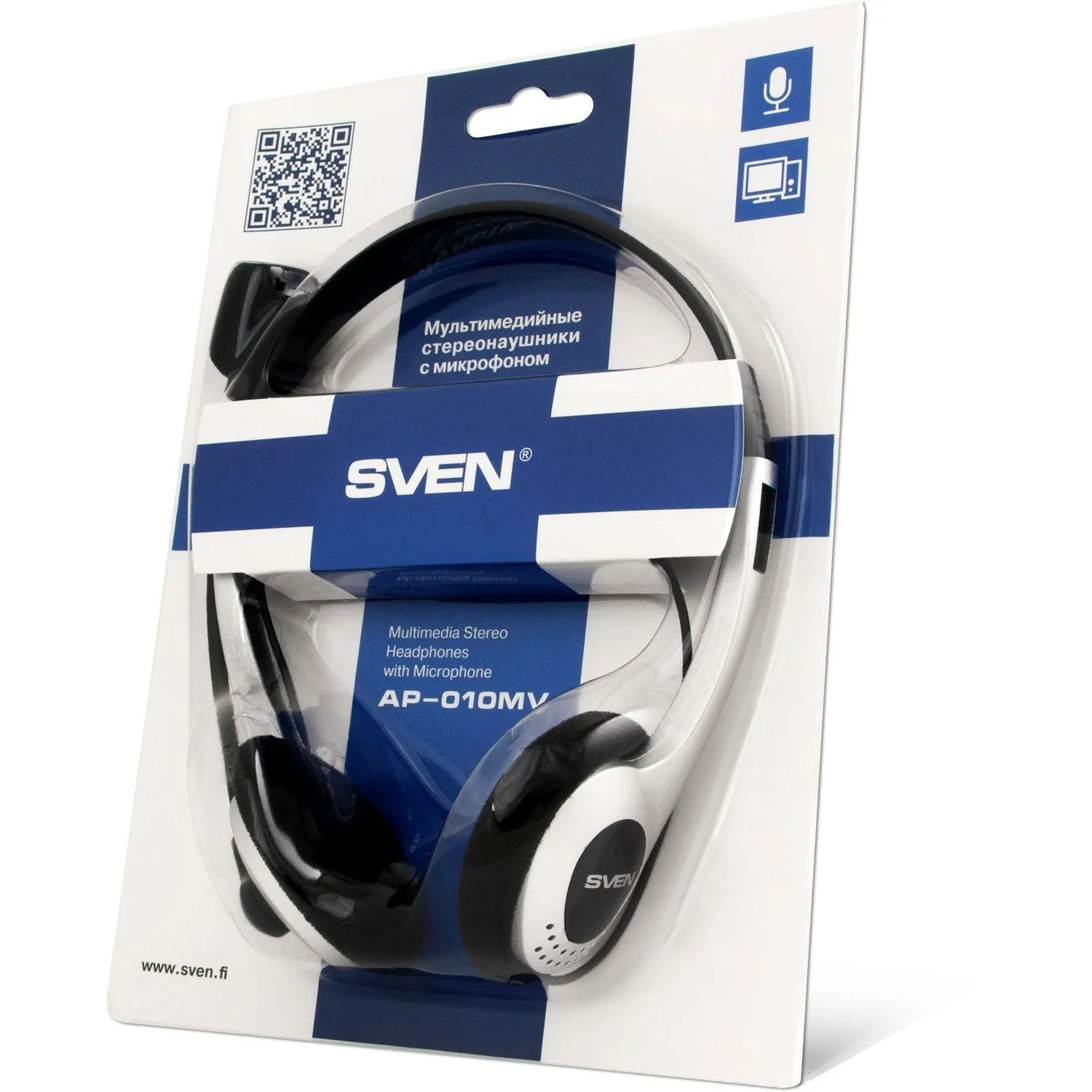 Гарнитура SVEN AP-010MV черный/серебристый - фото 2