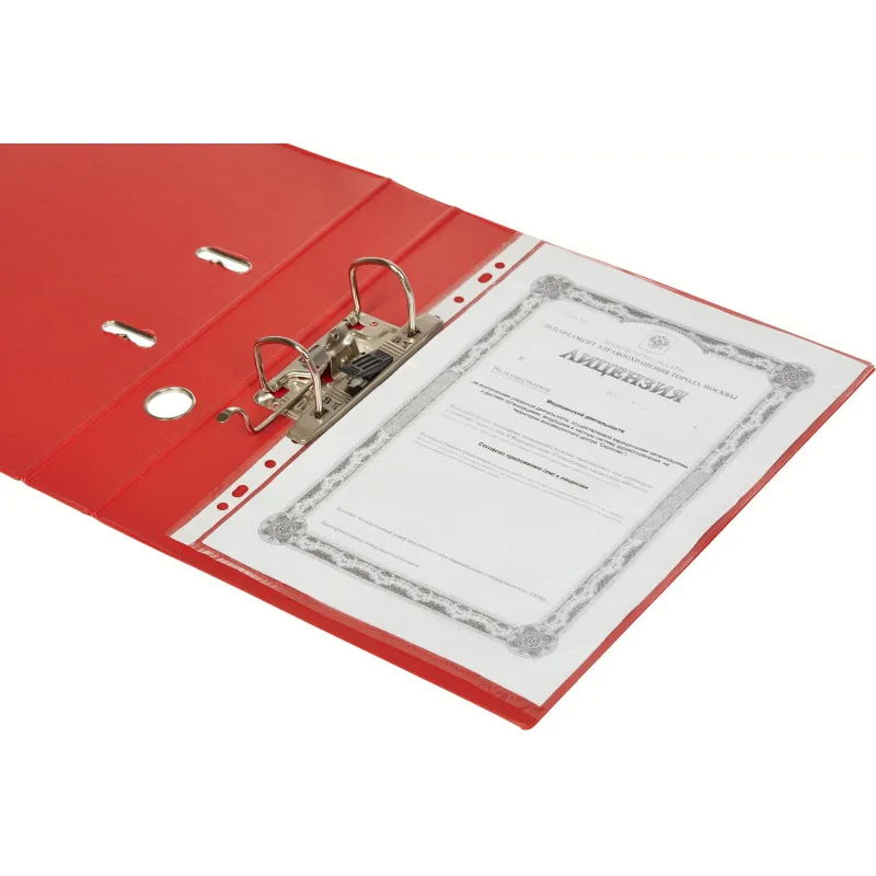 Папка-регистратор Strong Line 50мм, красный,ПБП2, карм.кор - фото 7