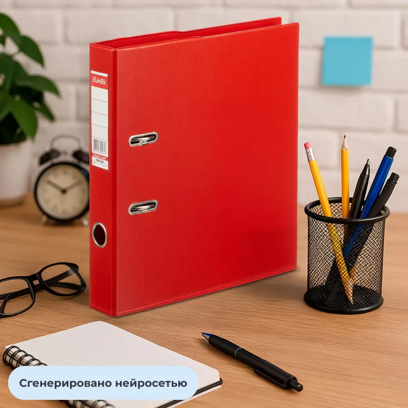 Папка-регистратор Strong Line 50мм, красный,ПБП2, карм.кор - фото 11