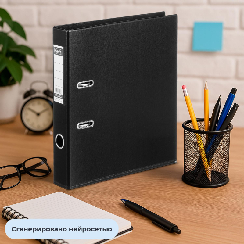 Папка-регистратор Strong Line 50мм, черный, ПБП2, карм.кор - фото 7