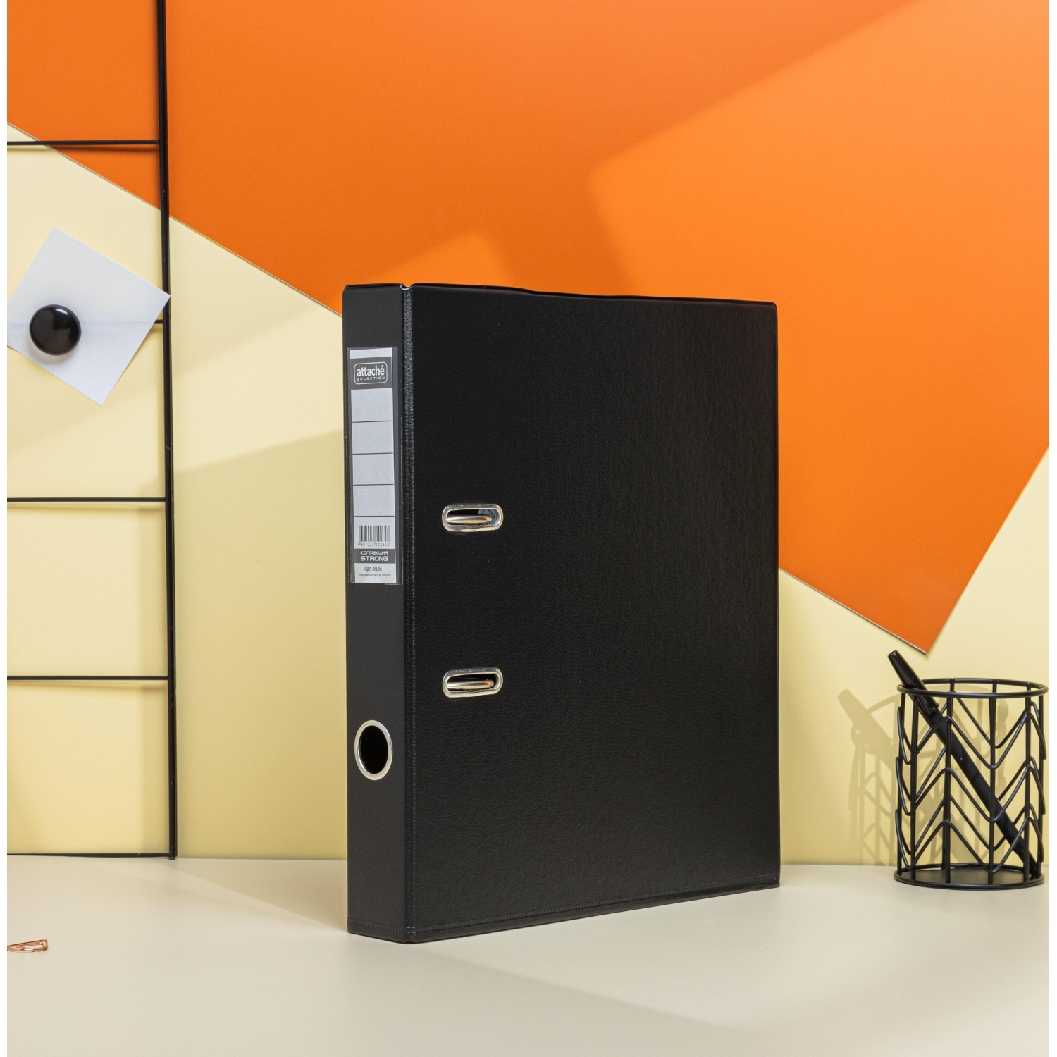 Папка-регистратор Strong Line 50мм, черный, ПБП2, карм.кор - фото 8