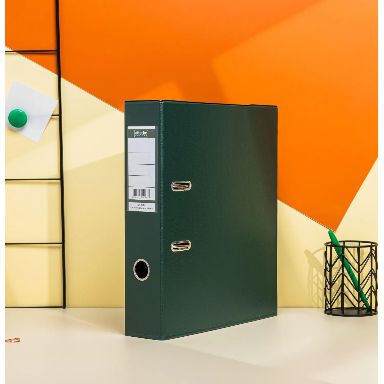 Папка-регистратор Strong Line 70мм,т.-зеленый, ПБП2,карм.кор - фото 9