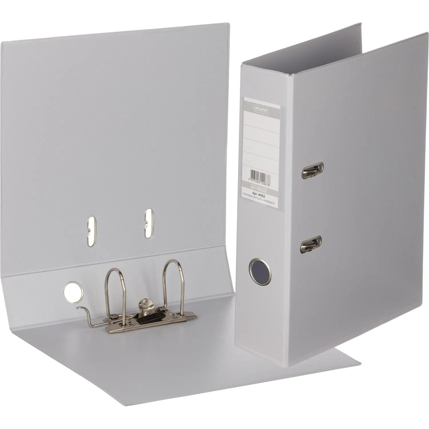 Папка-регистратор Strong Line 70мм, серый, ПБП2, карм.кор - фото 2