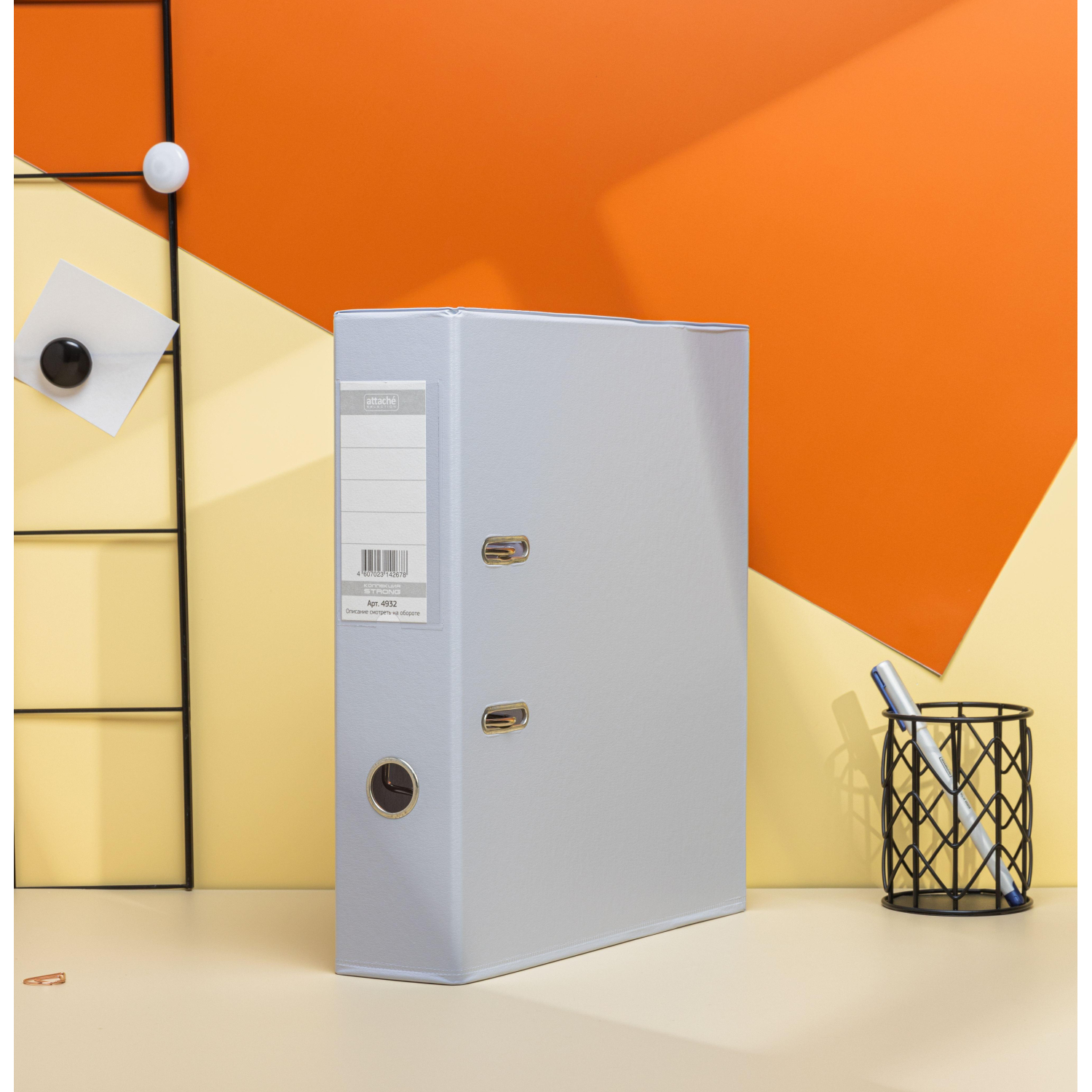 Папка-регистратор Strong Line 70мм, серый, ПБП2, карм.кор - фото 13