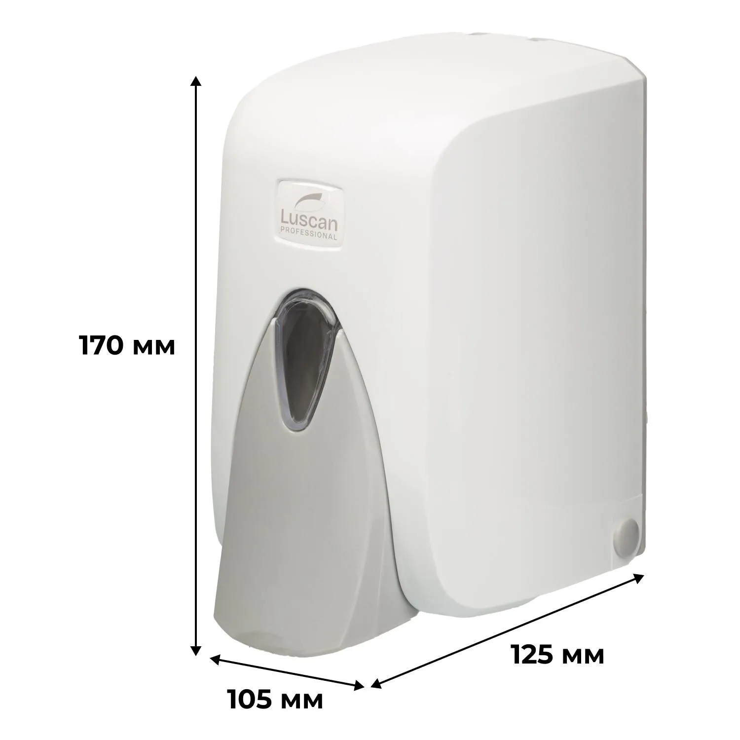 Дозатор для жидкого мыла Luscan Professional 500мл, бело-серый пластик - фото 2