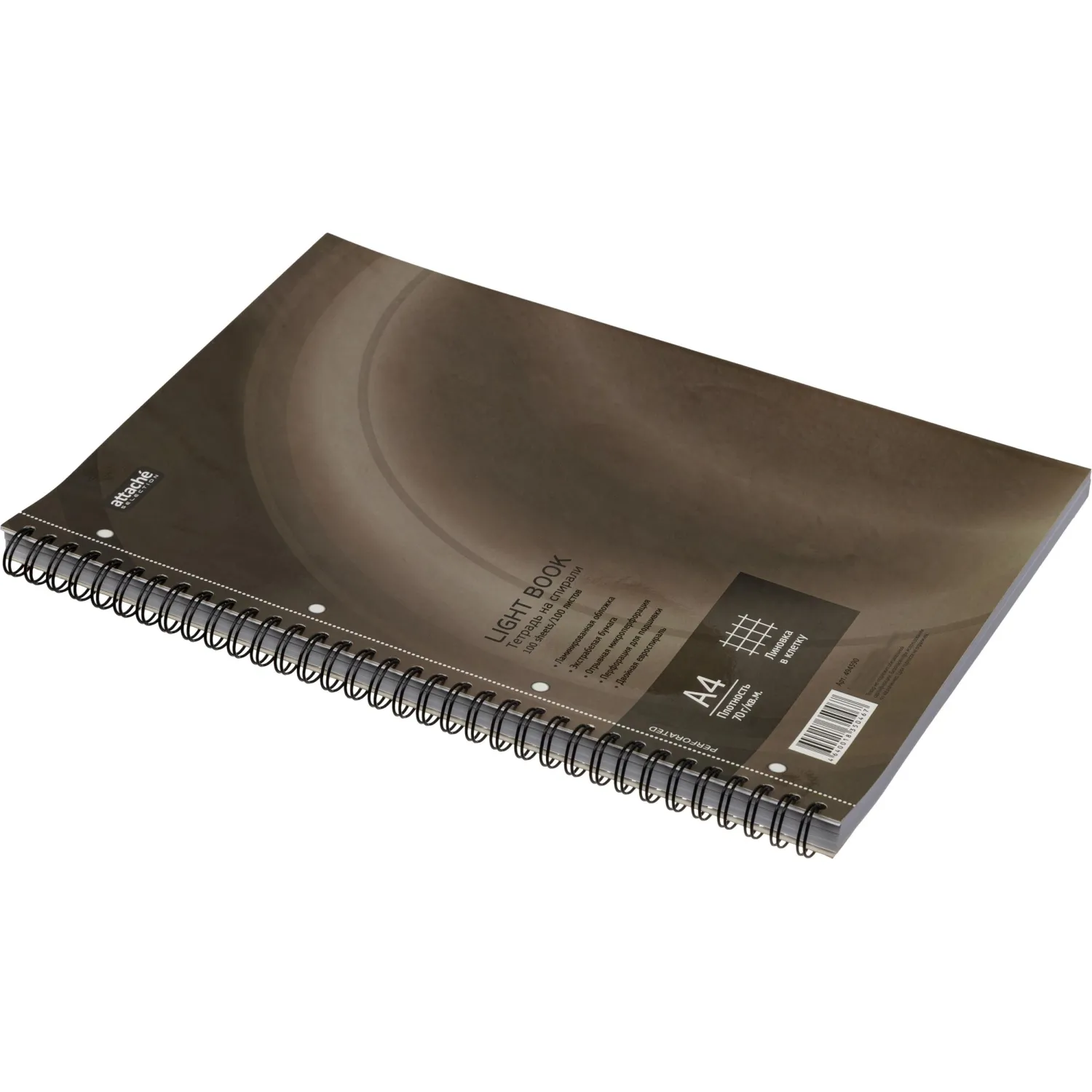 Бизнес-тетрадь 100л,кл,А4,LightBook,спираль,обл.корич,блок белый 70г/м - фото 4