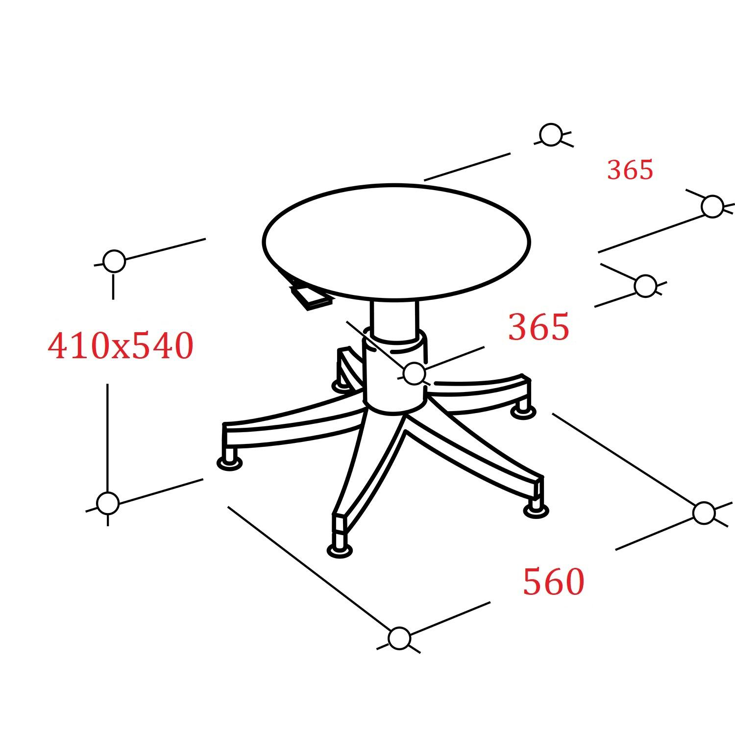 Табурет лабораторный UF2_Талли, кожзам черный, пластик - фото 2
