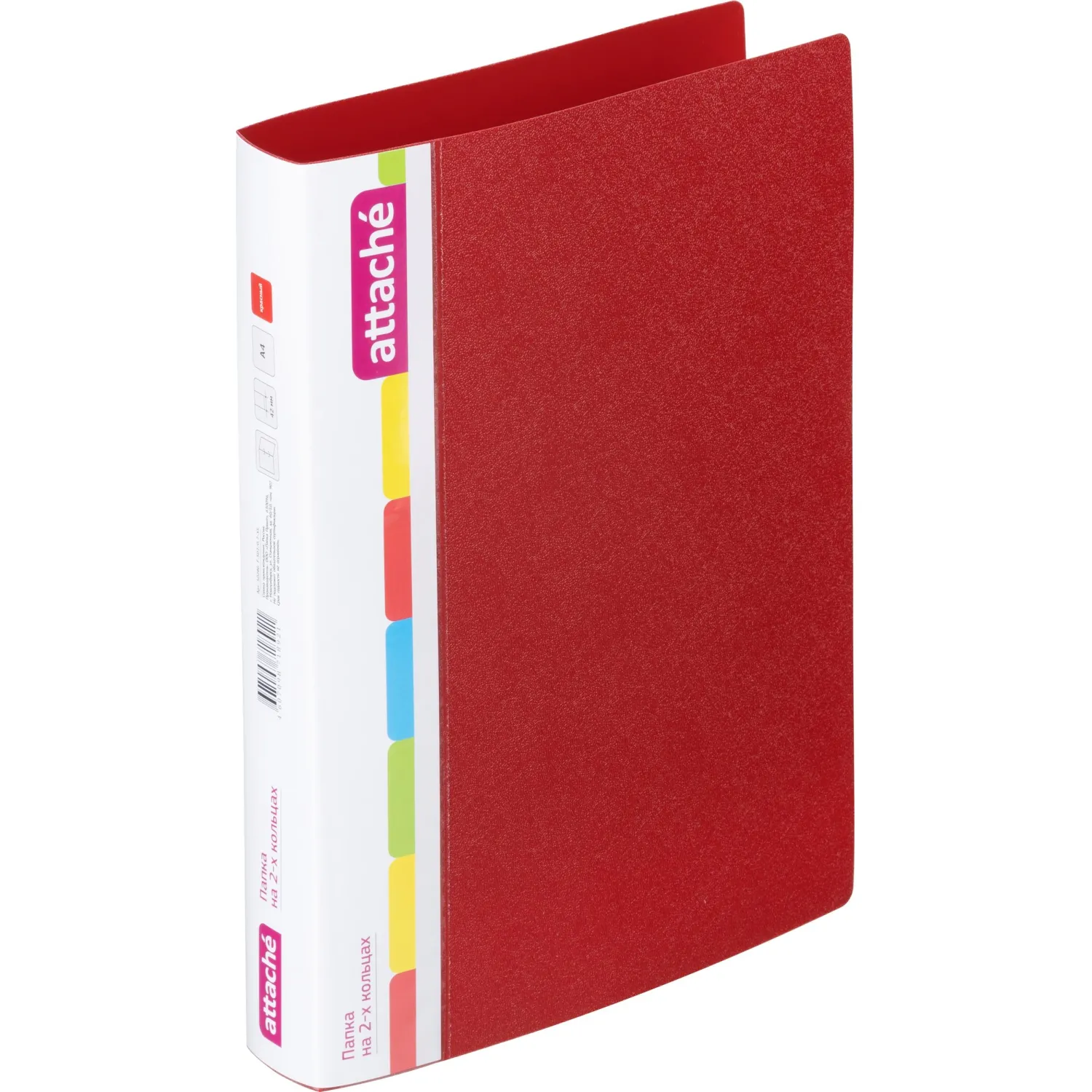 Папка на 2-х кольцах пласт. 35/42мм А4 ATTACHE F502/07 красная - фото 2