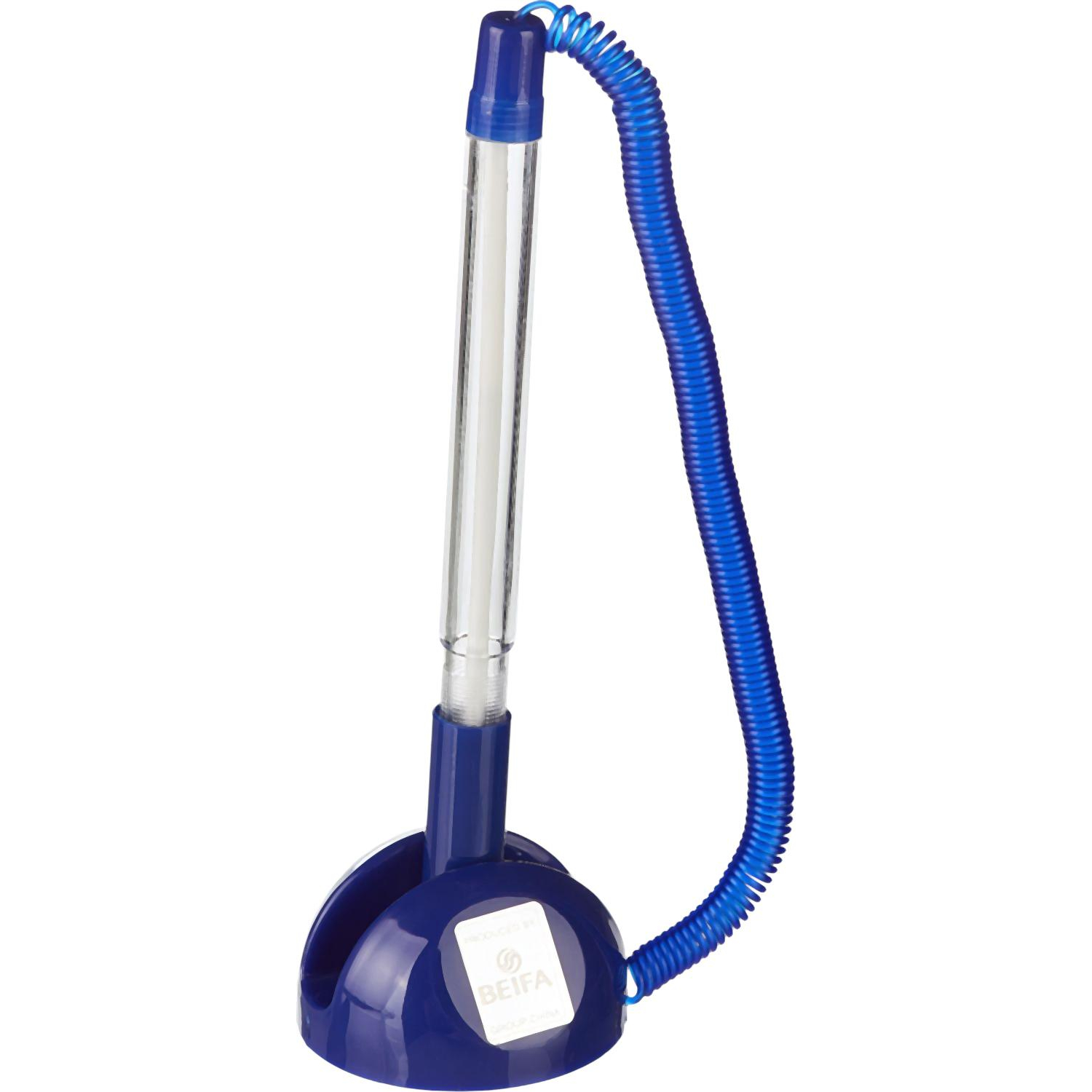 Ручка шариковая на подставке на липучке 8863 синяя - фото 3