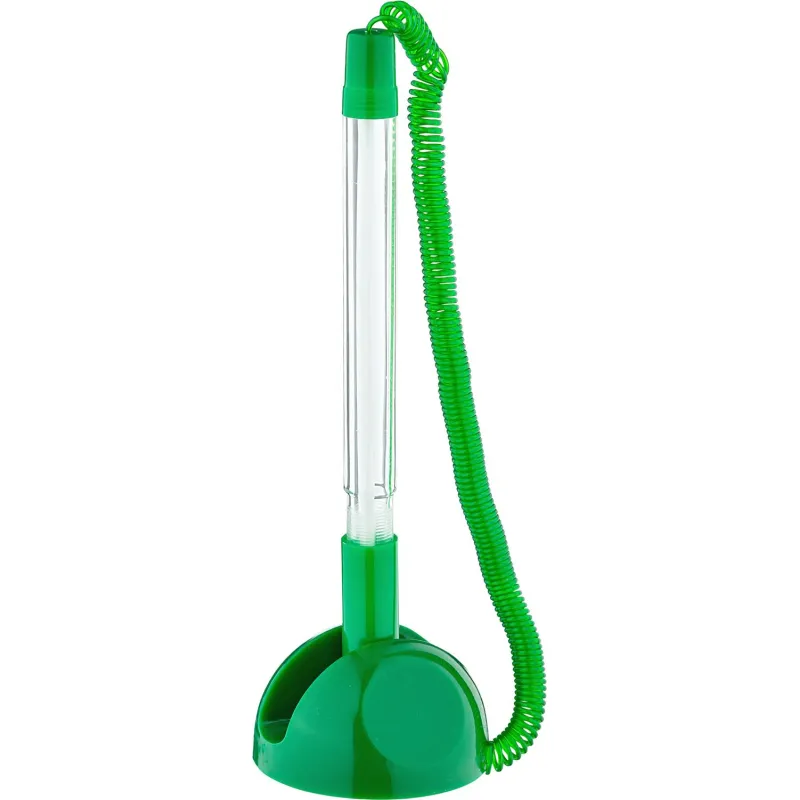 Ручка шариковая на подставке на липучке 8863 зеленая - фото 1