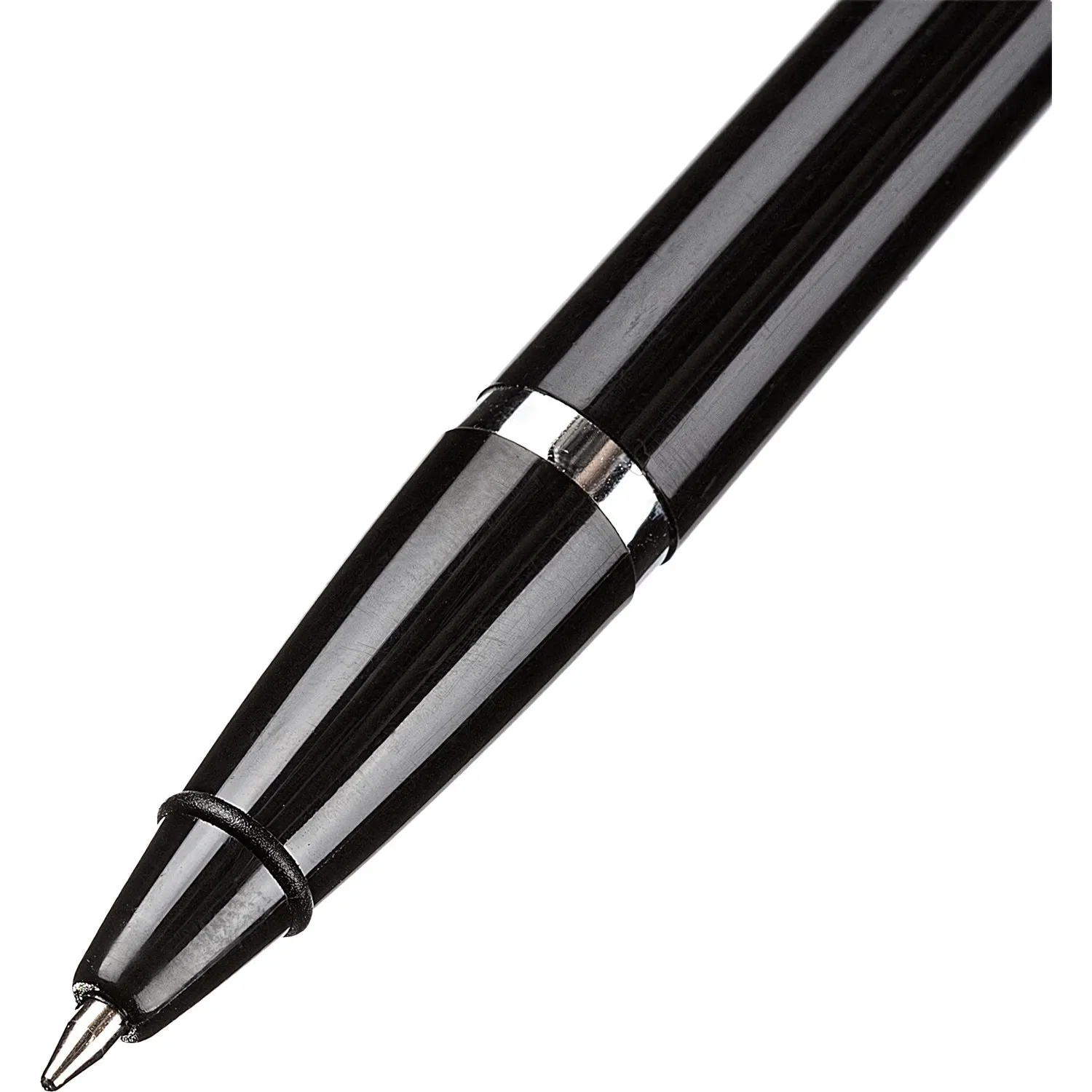 Ручка шариковая на подставке на липучке KP1005 в держат с цепочкой цв.черн - фото 3