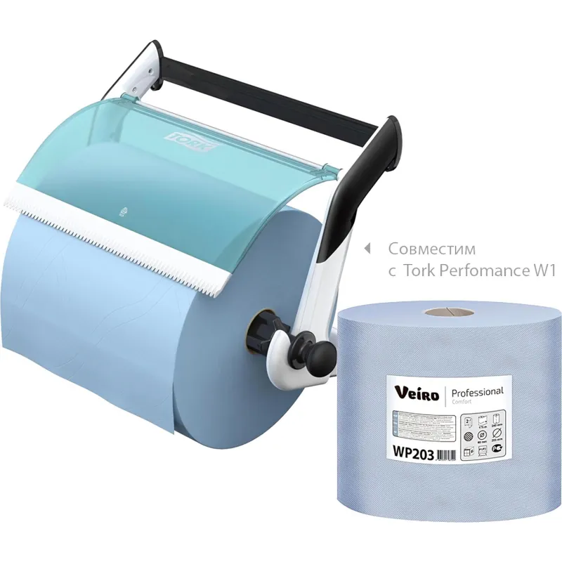 Бумага протирочная Veiro 2сл.500лx6рул/уп, съем.втул,синий WP203 Бумага протирочная Veiro 2сл.500лx6рул/уп, съем.втул,синий WP203 - фото 5