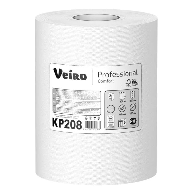 Полотенца бумажные д/держ.Veiro C1/C2 Comfort с ЦВ 2сл.100м 6рул/уп. KP208 - фото 3