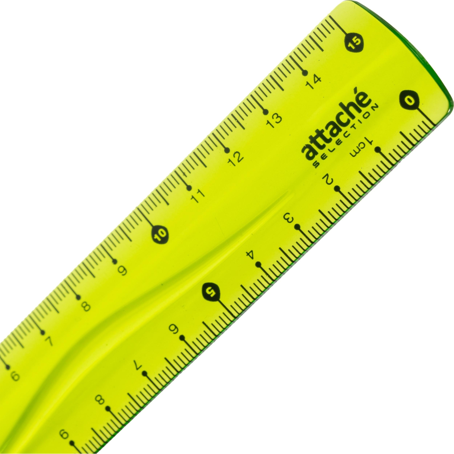 Линейка Attache Selection гибкая 15 см цвет зелен - фото 2