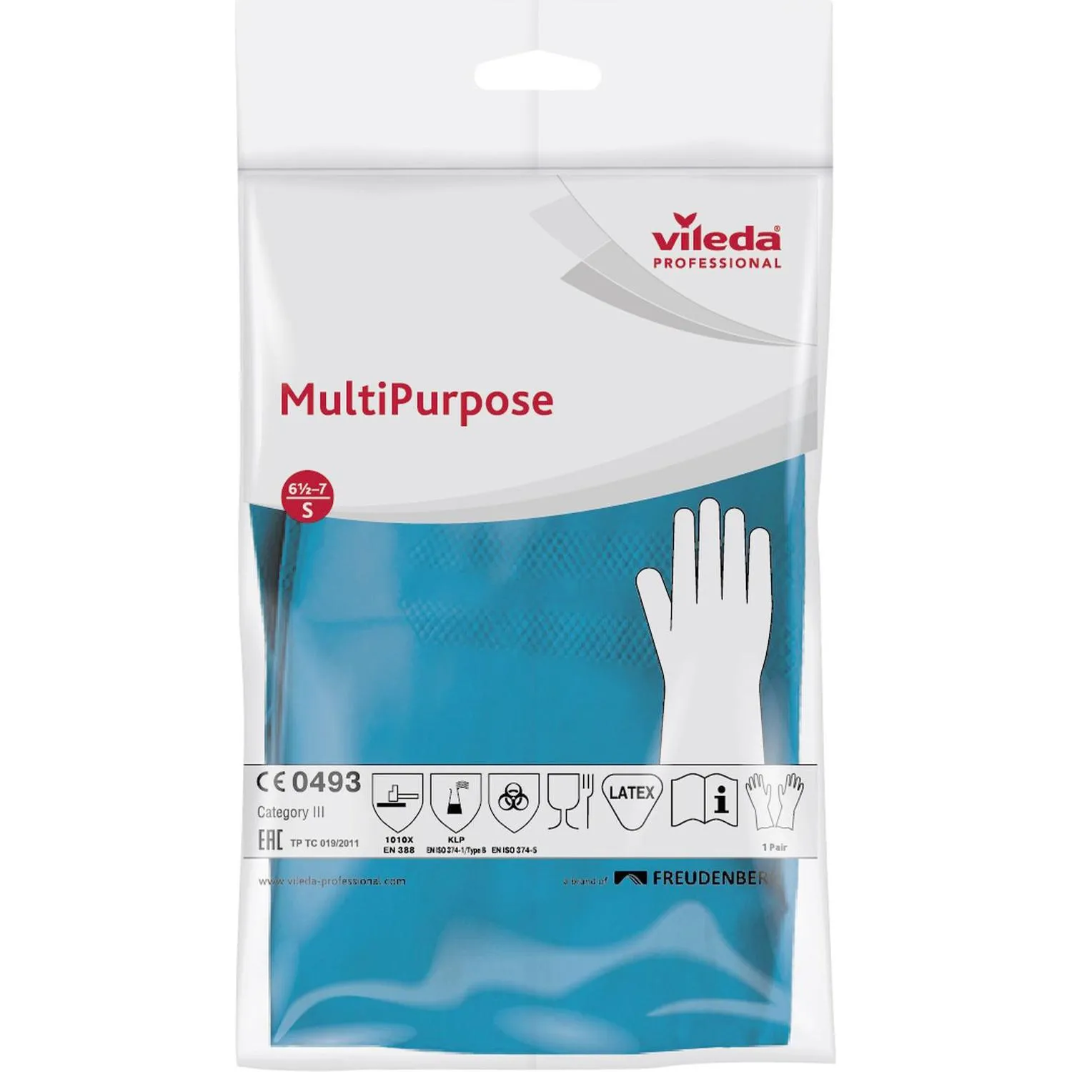 Перчатки резиновые Vileda Profes латекс синий рM 100753/174353,ПС - фото 10