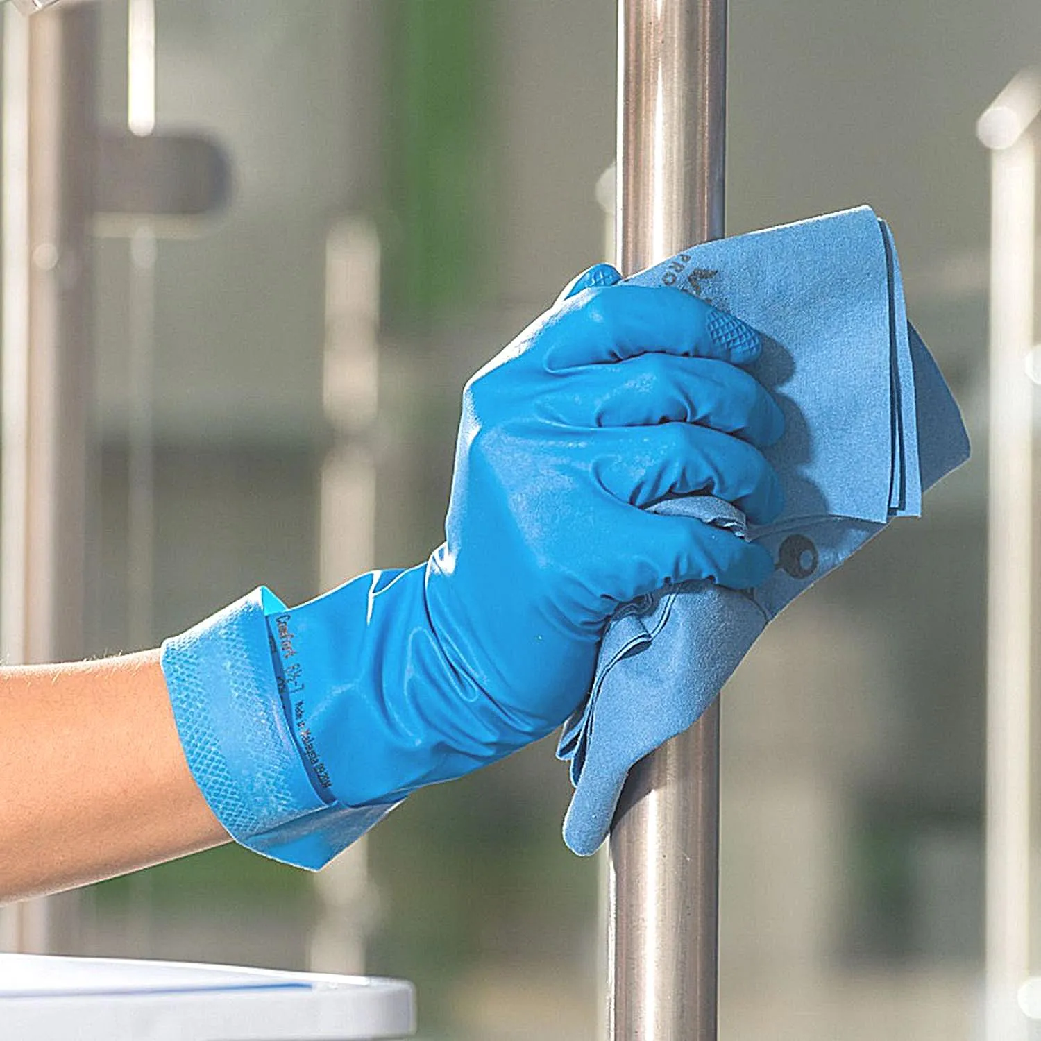 Перчатки резиновые Vileda Profes латекс синий рM 100753/174353,ПС - фото 12