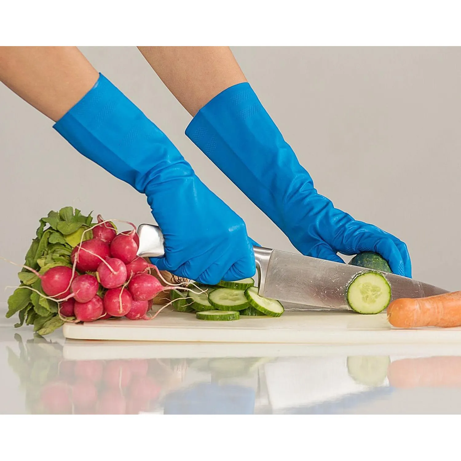 Перчатки резиновые Vileda Profes латекс синий рM 100753/174353,ПС - фото 13