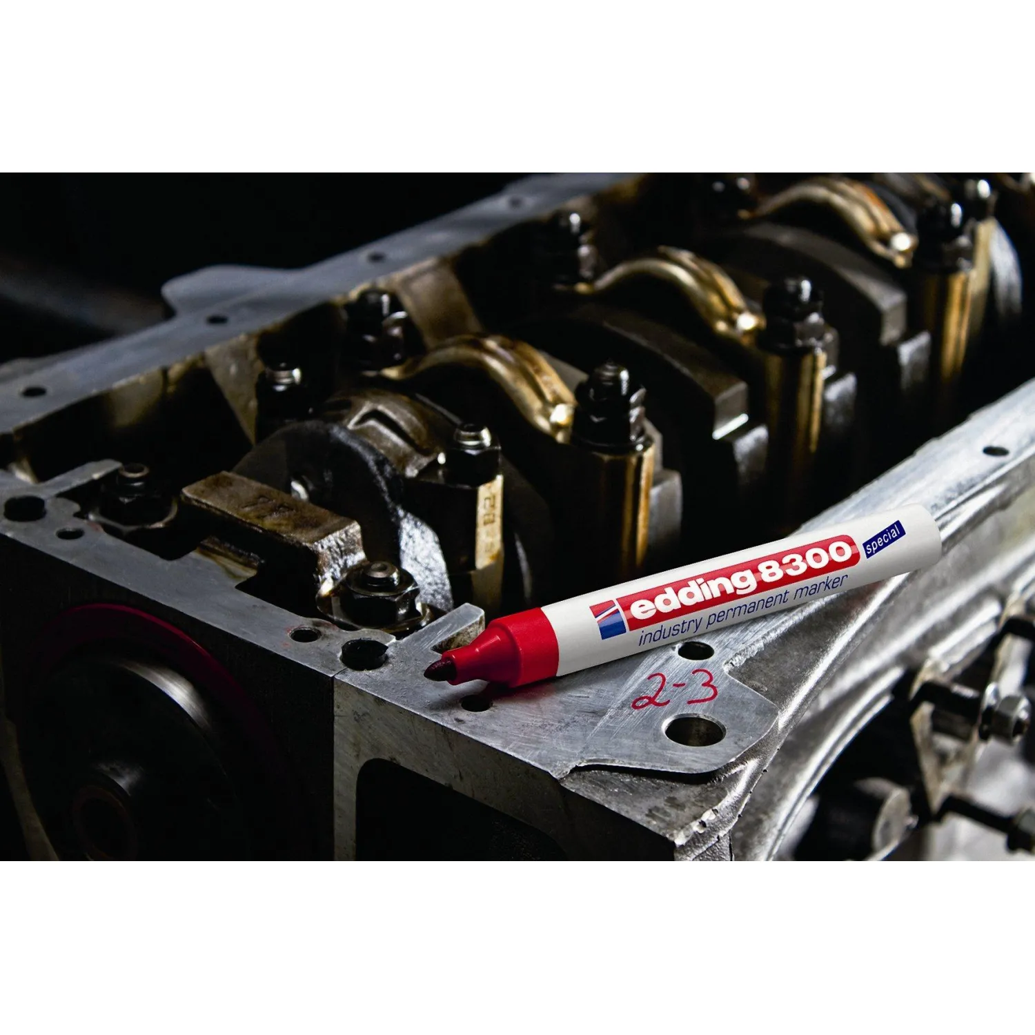 Маркер для агрессивной среды EDDING E-8300/2 красный 1,5-3мм - фото 2